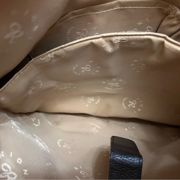 Rioni Quadra Chained Cream and Brown Tote Handbag - Picture 11 of 11